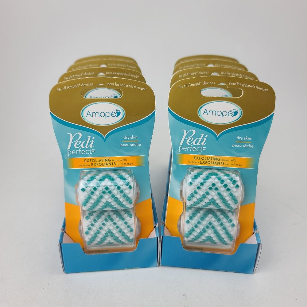 NEW 8 Packs  2pc Amope Pedi Refills  Exfoliating Brush Refills